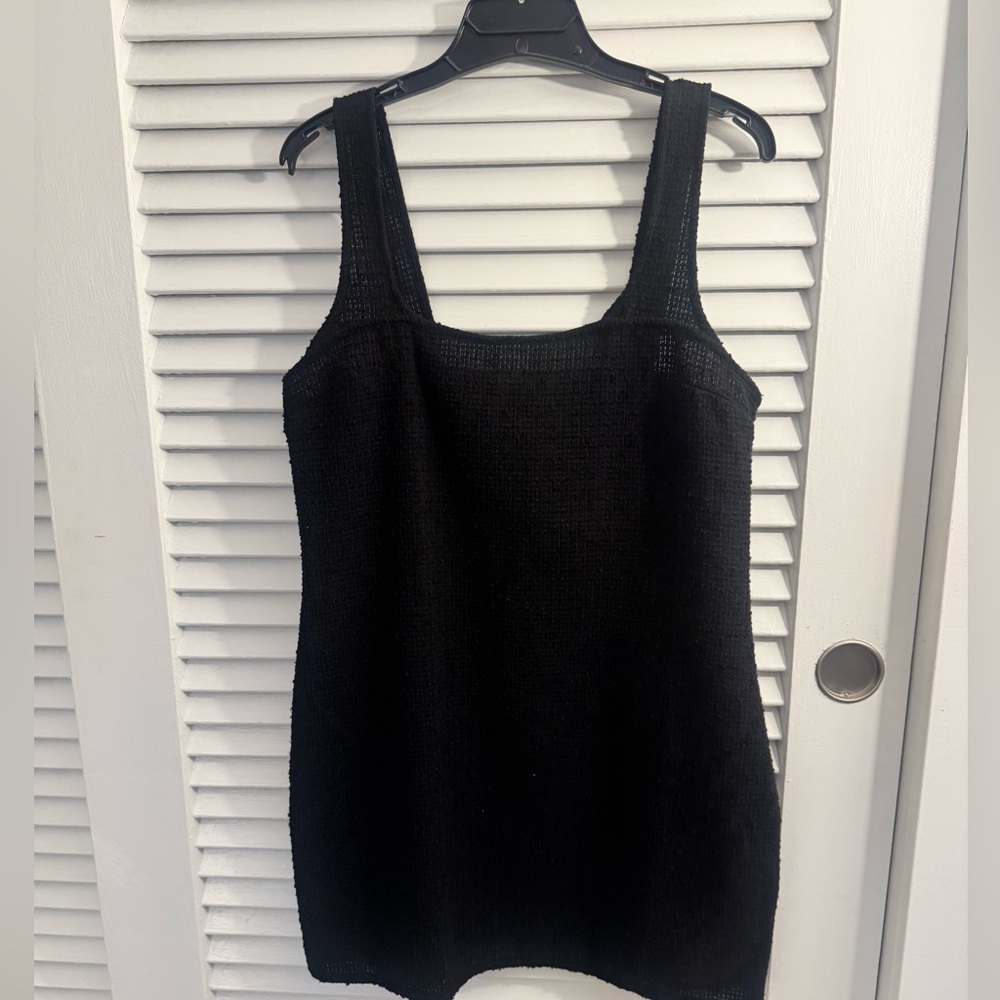 NWT H&M Black Textured-Weave Dress Size M